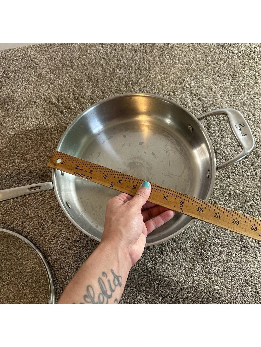 Emeril 10” 3 Qt Saute Skillet Frying Pan Lid Copper Core Stainless Steel w Lid